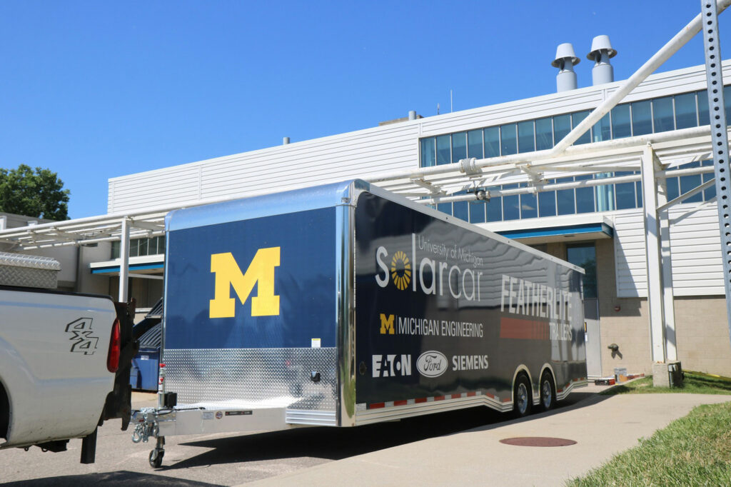 University of Michigan solar car team trailer