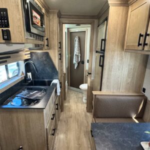 Living quarters horse trailer interior
